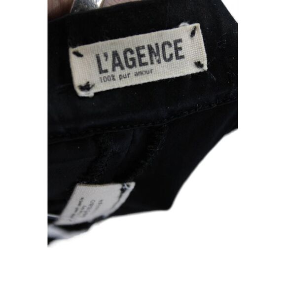 L'Agence Womens Satin Drawstring Waist Cropped Pants Black Size 2 - Picture 5 of 6